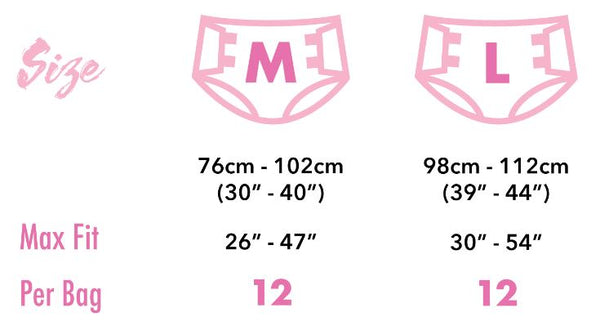 Rearz - Rebel - Adult Diaper (12 Pack)(Medium, 30'' - 42'') Medium (Pack of  12)