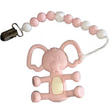 Elephant Silicone Teether Chewing Toy Pacifier Clip VARIETY