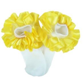 Ruffle Satin Ribbon Socks Bright Yellow