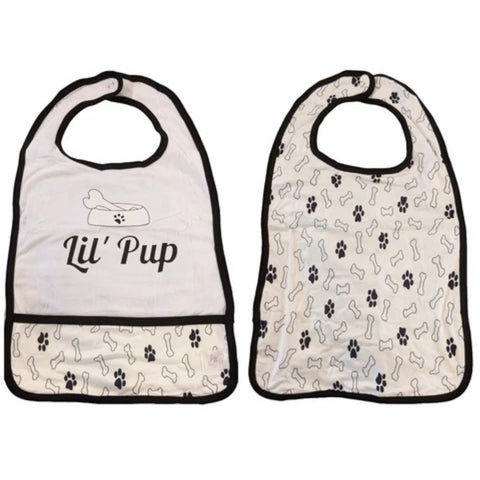 Adult Lil Pup Double Sided Bib with Pocket