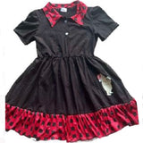 Christmas Little Bear Black & Red Dress