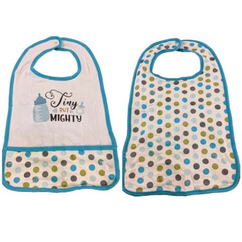 Adult Tiny But Mighty Double Sided Bib with Pocket