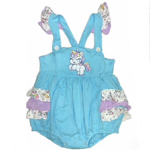 Lil Unicorn Sunsuit Romper with Ruffles