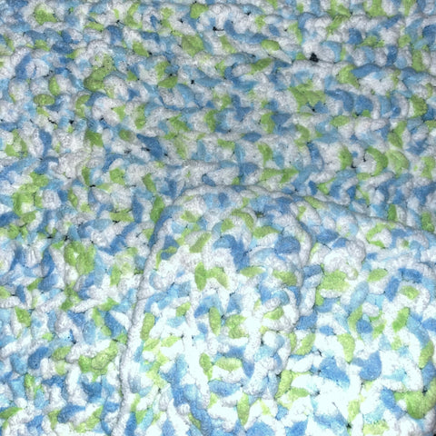 Knitted Blanket Blue/Green