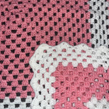 Knitted Blanket Pink & White