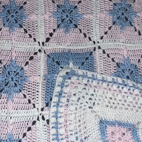 Knitted Blanket Blue/Pink