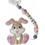 Bunny Silicone Teether Chewing Toy Pacifier Clip VARIENT