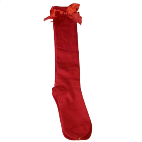 Ribbon Bow Socks Red with Red Bows