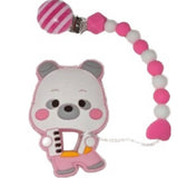 Bear Silicone Teether Chewing Toy Pacifier Clip VARIETY