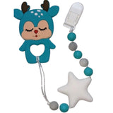 Deer Silicone Teether Chewing Toy Pacifier Clip