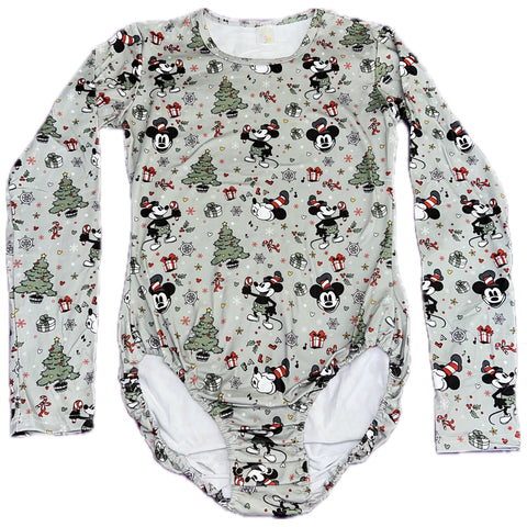 Steamboat Willie Mouse Holiday Long Sleeve Bodysuit