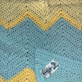 Knitted Blanket Blue/Yellow