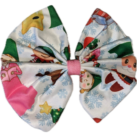 Christmas Fabric Hair Bow