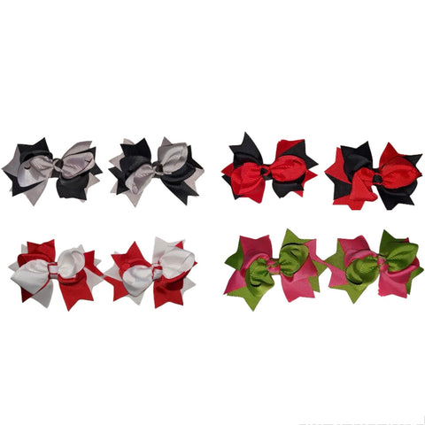 2 Color Mix 2pc Hair Bows Set