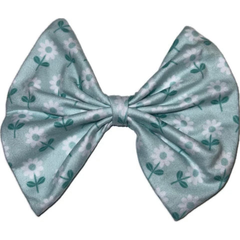 Retro Spring Daisy Fabric Hair Bow ^