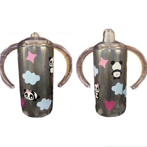 Panda Bear 12oz Stainless Steel Sippy Cup With Handle