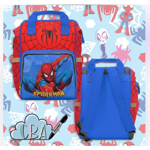 Spiderman Diaper Backpack Diaper Bag By CrinkleButtArt