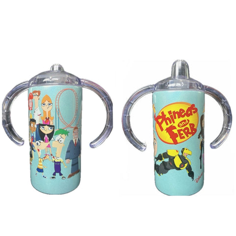 Cartoon 12oz Stainless Steel Sippy Cup With Handle