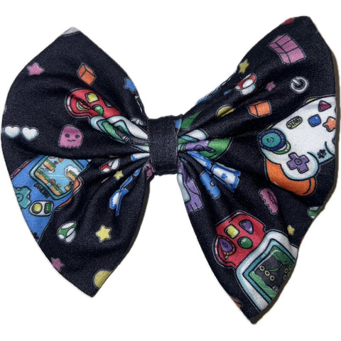 Video Game Over Fabric Hair Bow