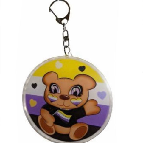 Non-Binary Bear Key Chain