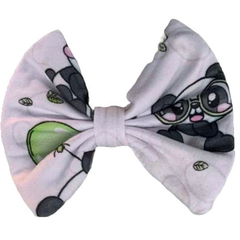 Lil Cute Panda Fabric Hair Bow *