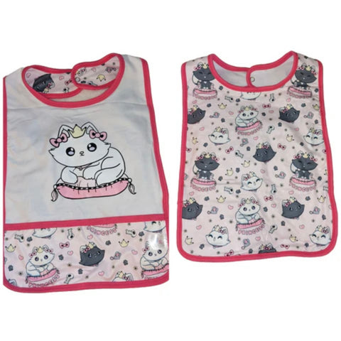 Princess Kitty Double Sided Bib with Front Pocket