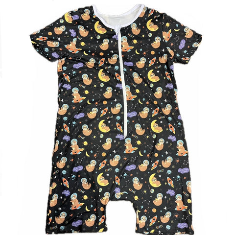 Sloths in Space Zipper Romper