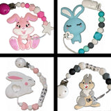 Bunny Silicone Teether Chewing Toy Pacifier Clip VARIENT