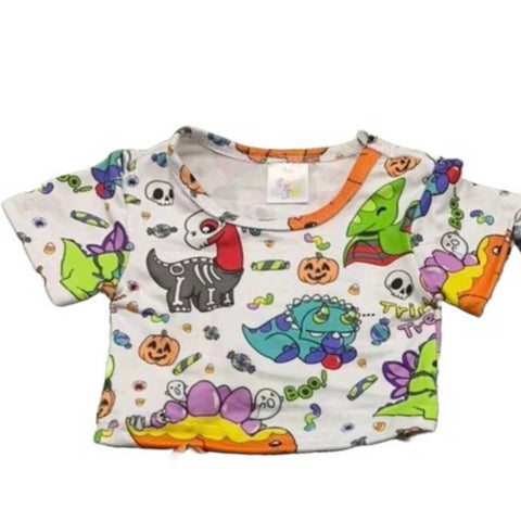 Trick or Treat Dino White Stuffie Shirt