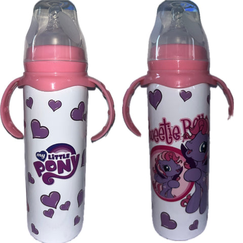 Purple Pony 8oz Stainless Steel Bottle With Handle