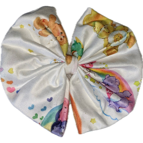 80's Rainbow Bears Fabric Hair Bow