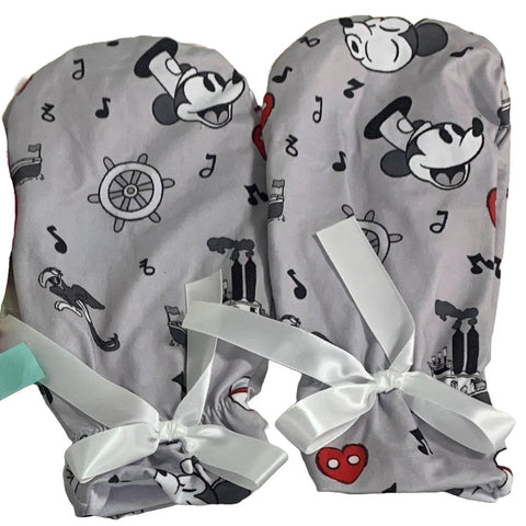 Steamboat Willie Mouse Grey Adult Mittens