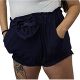 Blue Lightweight Denim Bloomers Shorts with Pockets