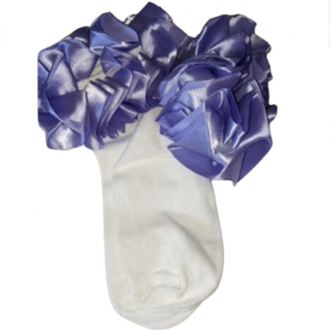 Ruffle Satin Ribbon Socks Light Purple