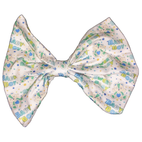 Baby Boy Bear Fabric Hair Bow *