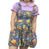 Trick or Treat Dino Halloween Suspender Skirt Dress