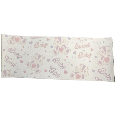 Baby Girl Bear Vinyl Landing Strips Adult Diaper Sticker