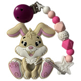 Bunny Silicone Teether Chewing Toy Pacifier Clip VARIENT