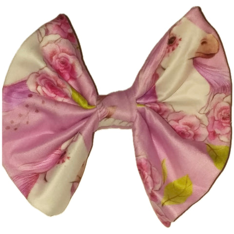 Floral Unicorn Fabric Hair Bow ^