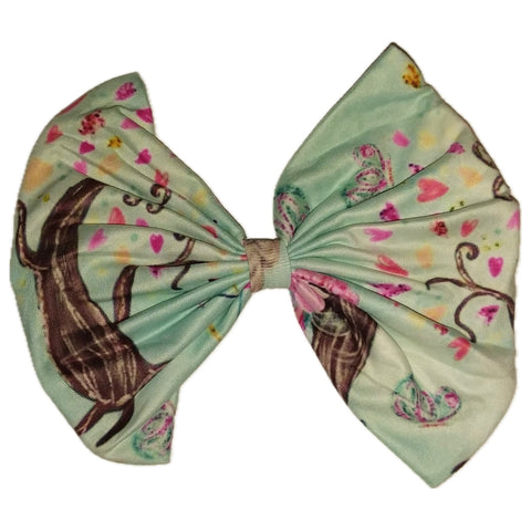 Enchanted Forest Fairies Fabric Hair Bow