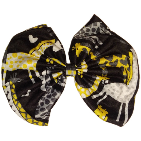 Giraffe Fabric Hair Bow ^