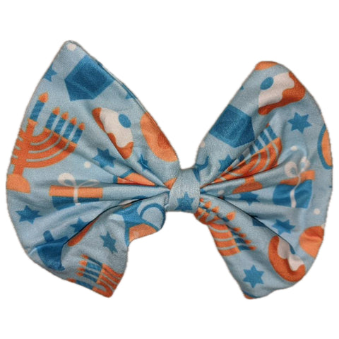 Happy Hanukkah Fabric Hair Bow *