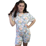 Squishyabdl Blue Flower Cotton Romper Bodysuit