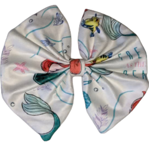 Princess Mermaid Fabric Hair Bow