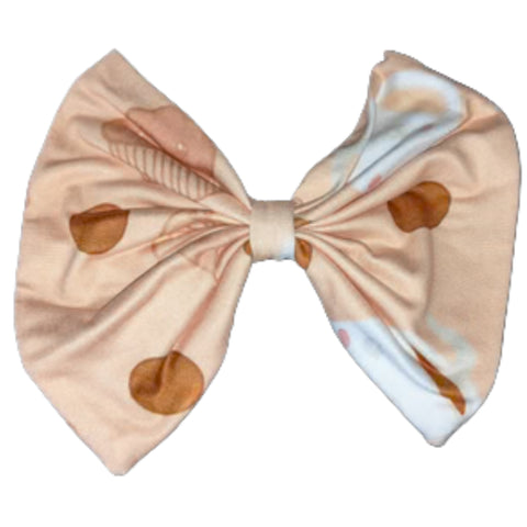 Lil Latte Coffee Fabric Hair Bow