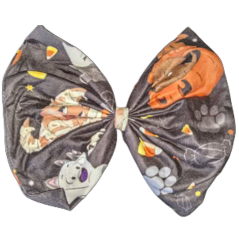 Trick & Treat Kitty Puppy Fabric Hair Bow *