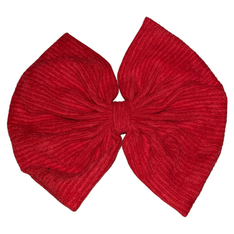 Red Corduroy Fabric Hair Bow