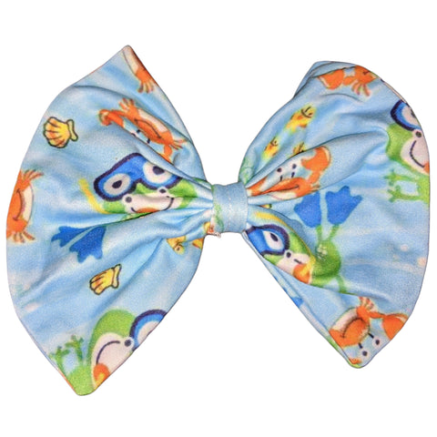 Scuba Frog Fabric Hair Bow