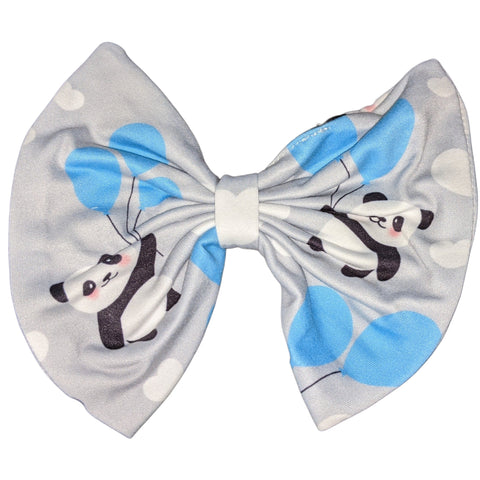 Up In The Air Panda Fabric Hair Bow