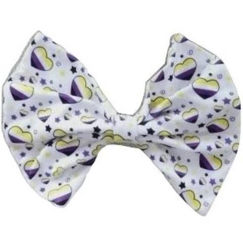 Non-Binary Hearts Large Hair Bow